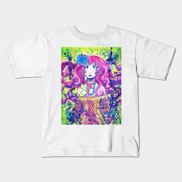 Butterfly Girl Kids T-Shirt by saradaboru